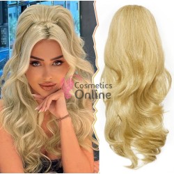 Extensie de par coada tip Mesa usor ondulata cu elastic de 52 cm Blond Deschis Mixt 39092
